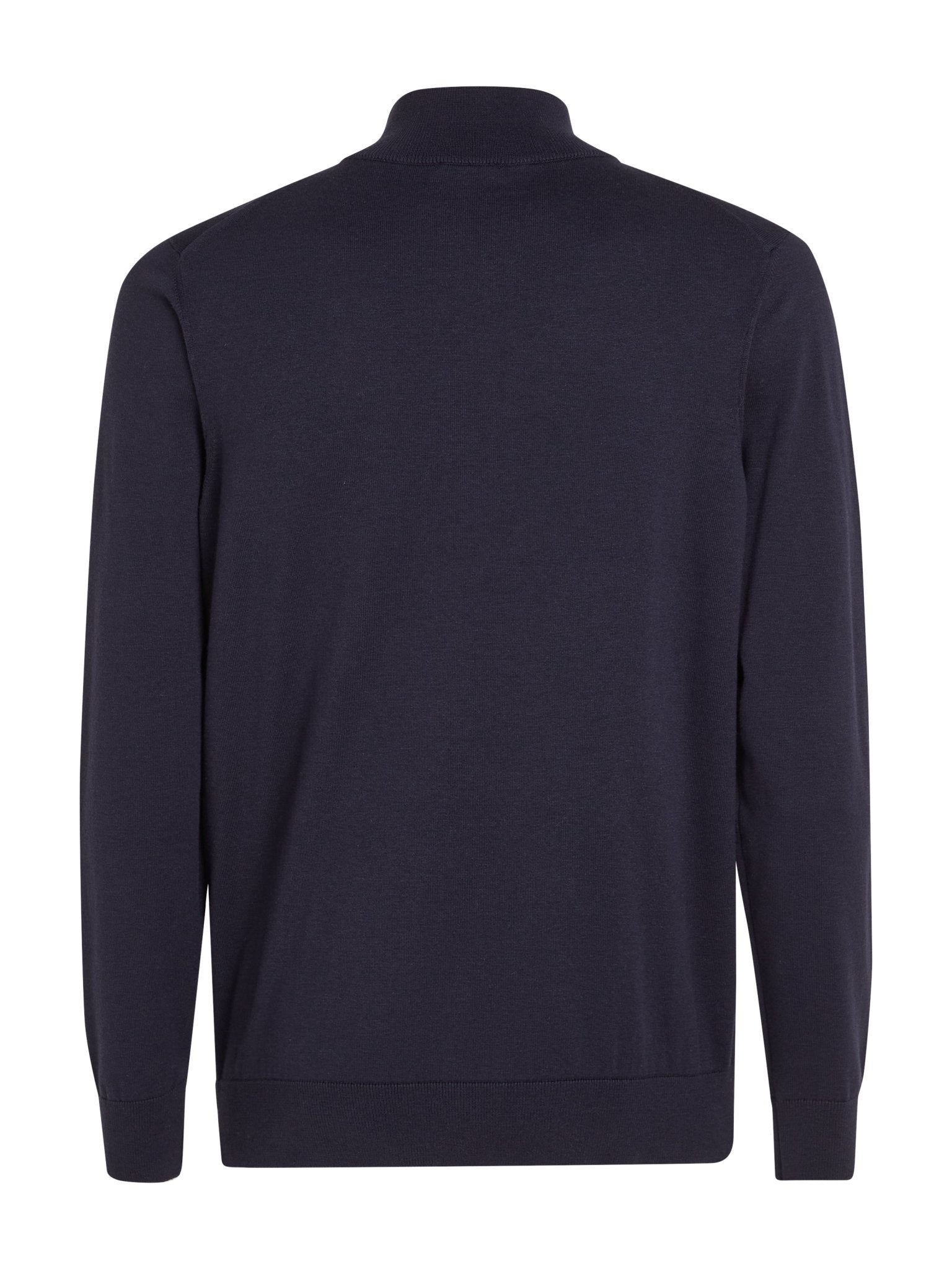 Calvin Klein Cotton Silk Quarter Zip Jumper, back, Midnight Sky - Matt O'Brien Fashions