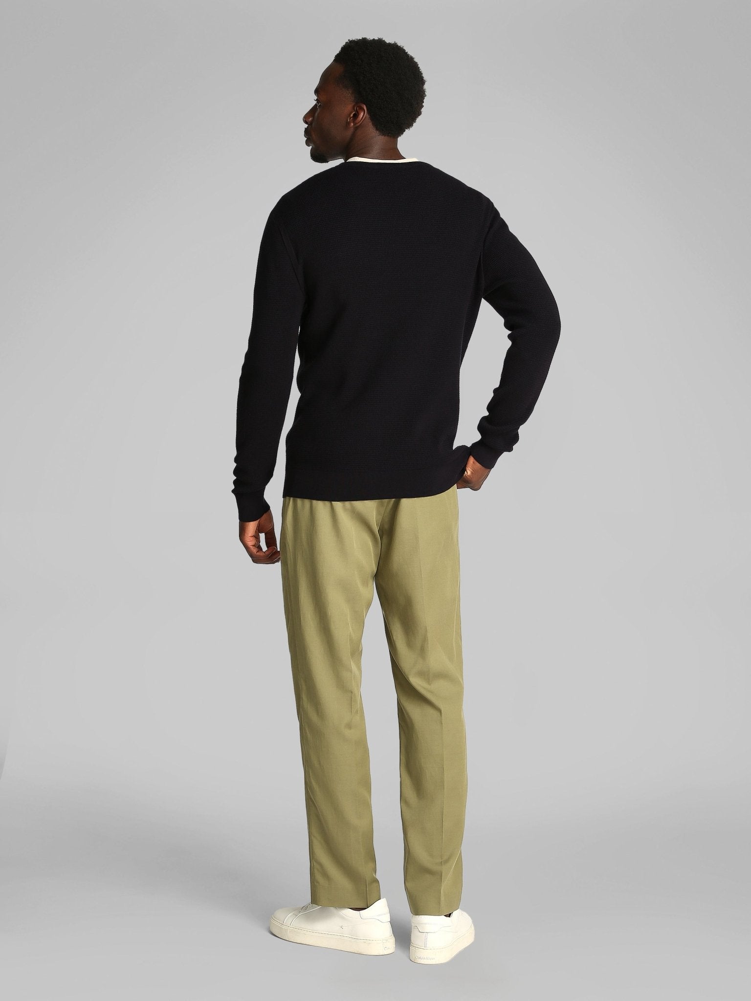 Calvin Klein Micro Waffle Crew Jumper - Matt O'Brien Fashions