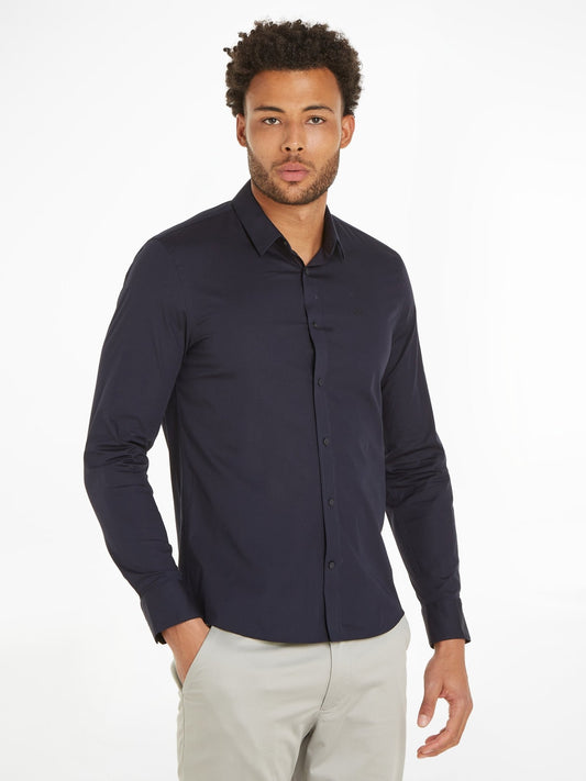 Calvin Klein Poplin Stretch Slim Shirt - Matt O'Brien Fashions