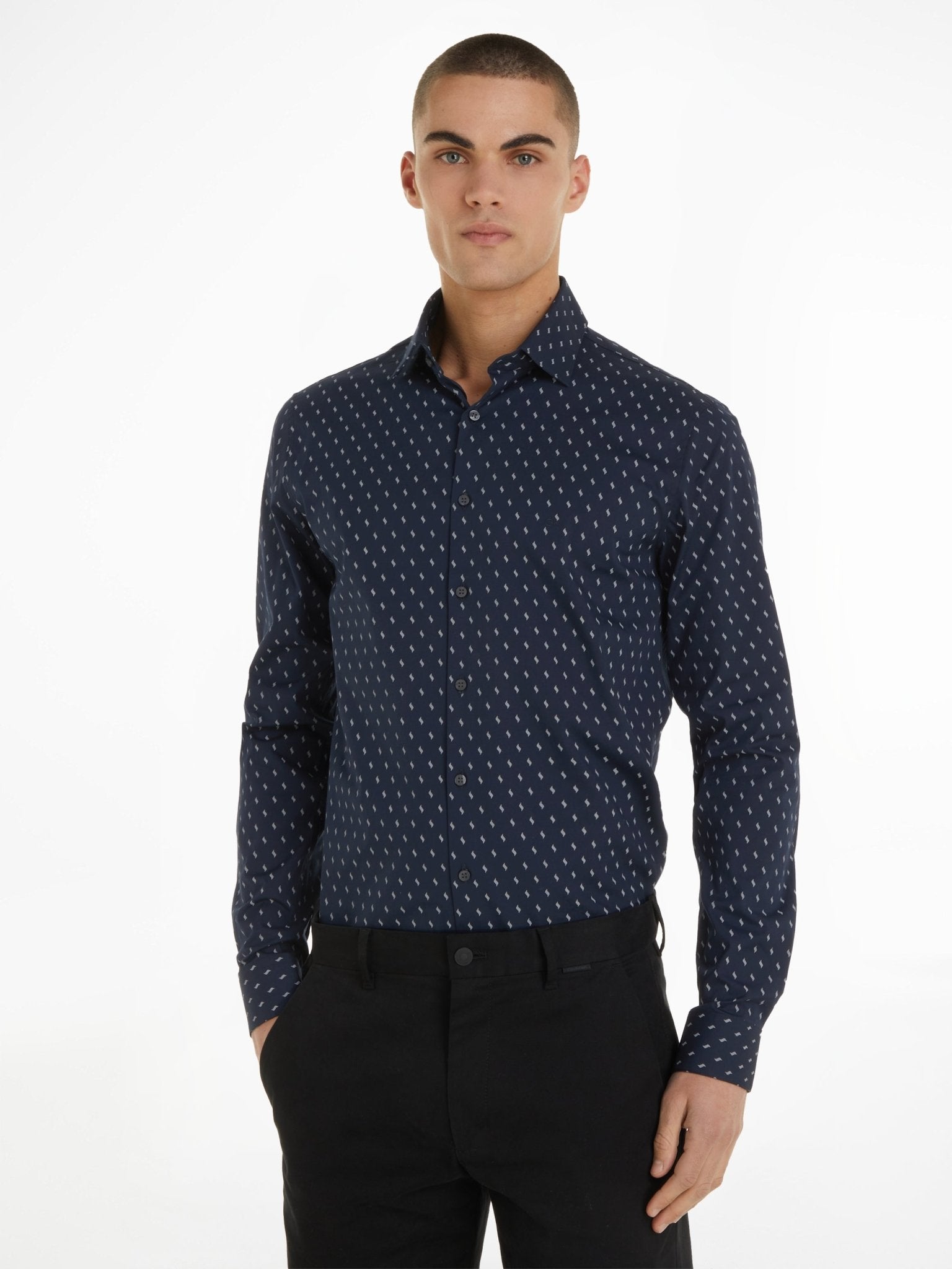 Calvin Klein Stretch Fluid Print Shirt - Matt O'Brien Fashions