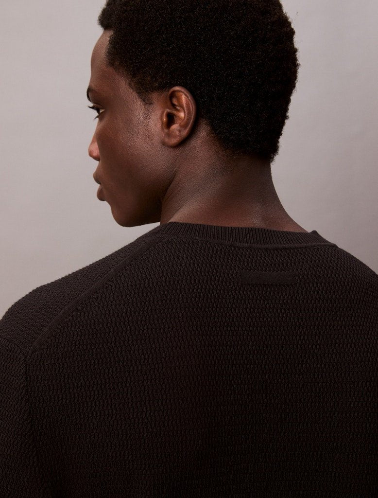 Calvin Klein Textured Cotton Crew Sweater - Matt O'Brien Fashions