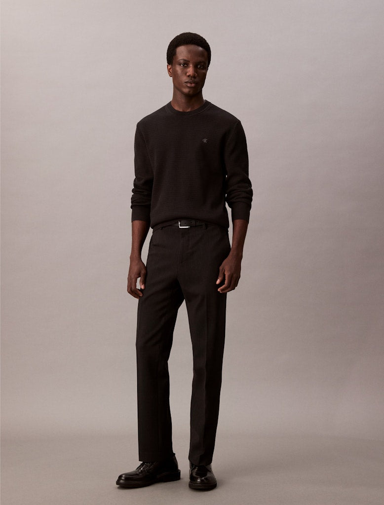 Calvin Klein Textured Cotton Crew Sweater - Matt O'Brien Fashions