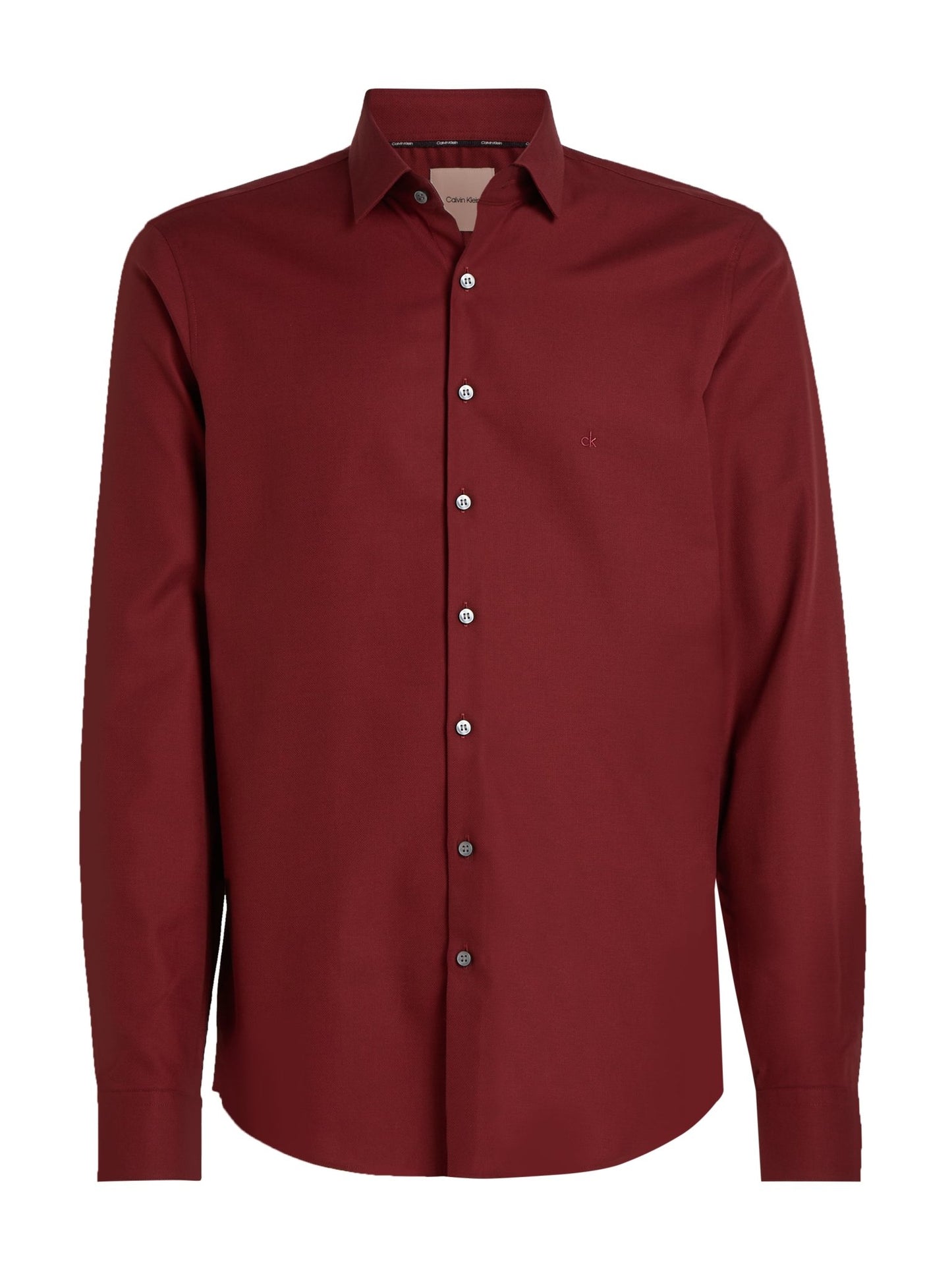 Calvin Klein Tonal Structure Slim Shirt, front, Syrah - Matt O'Brien Fashions