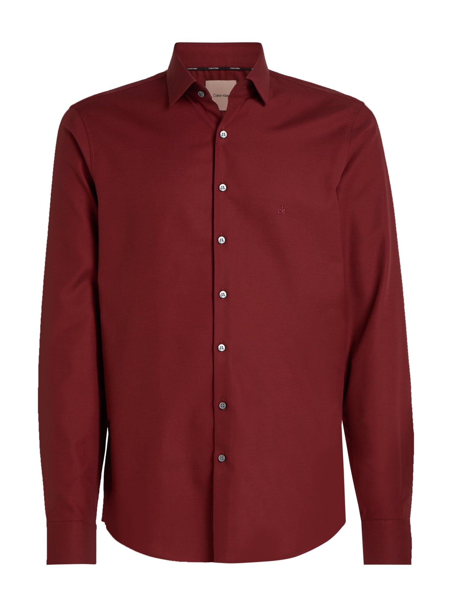 Calvin Klein Tonal Structure Slim Shirt, front, Syrah - Matt O'Brien Fashions