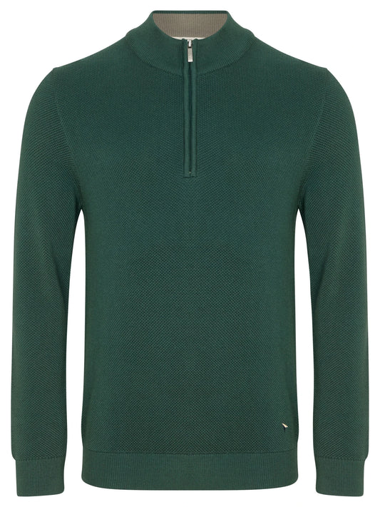 Drifter Waffle Knit Quarter Zip Jumper - Matt O'Brien Fashions