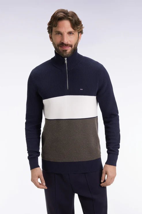 Eden Park Block Stripe Quarter Zip - Matt O'Brien Fashions