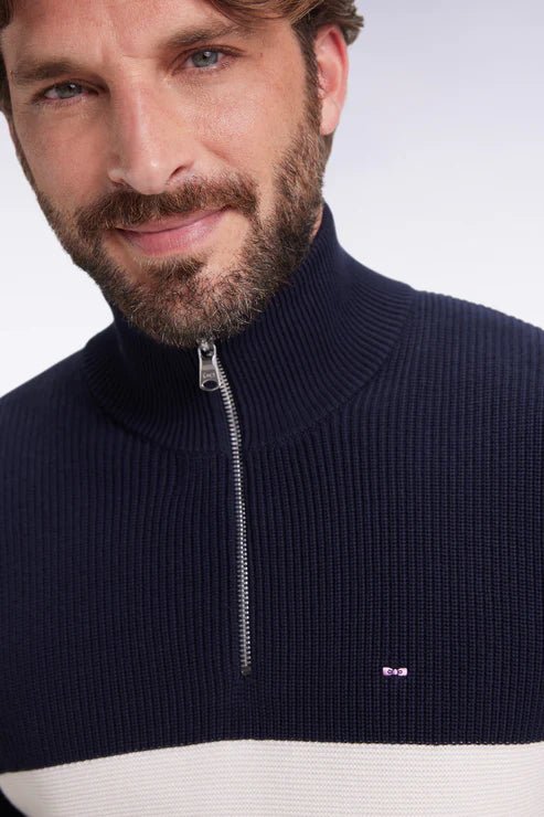 Eden Park Block Stripe Quarter Zip - Matt O'Brien Fashions