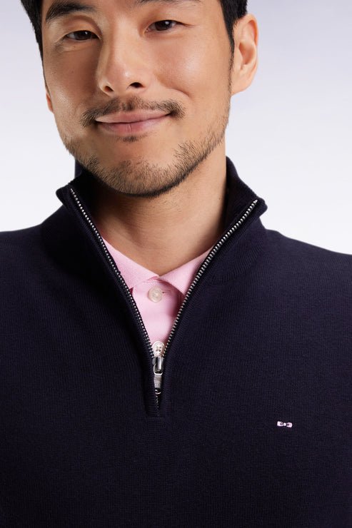 Eden Park Cotton Wool Quarter Zip Jumper - Matt O'Brien Fashions