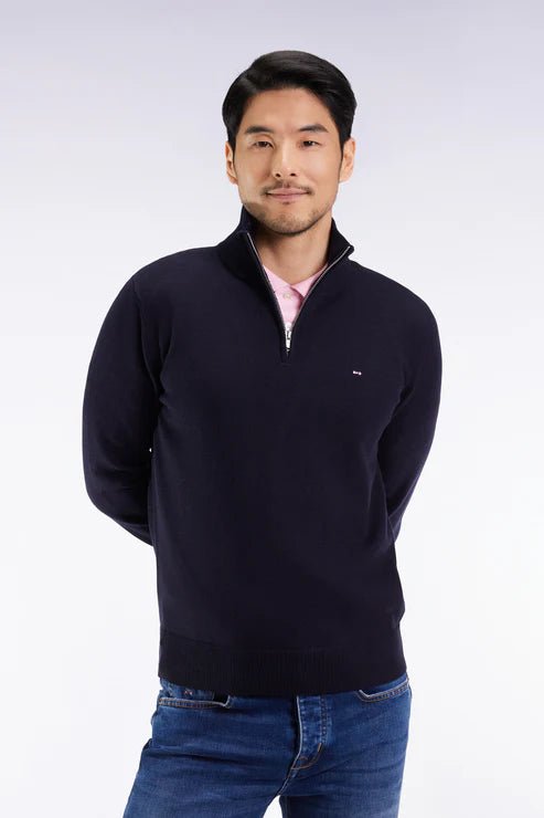 Eden Park Cotton Wool Quarter Zip Jumper - Matt O'Brien Fashions
