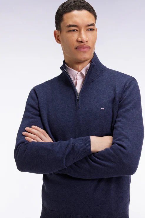 Eden Park Cotton Wool Quarter Zip Jumper - Matt O'Brien Fashions