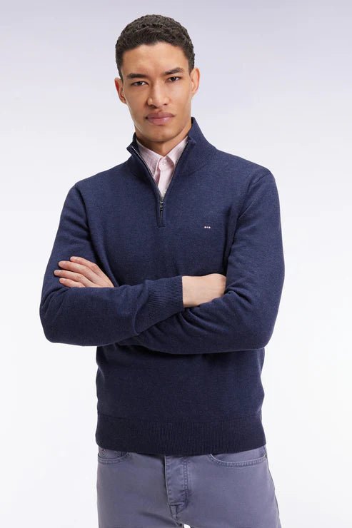 Eden Park Cotton Wool Quarter Zip Jumper - Matt O'Brien Fashions