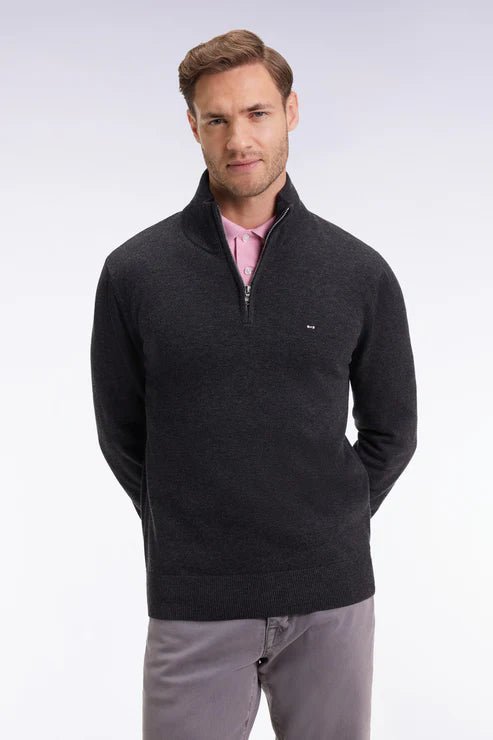Eden Park Cotton Wool Quarter Zip Jumper - Matt O'Brien Fashions