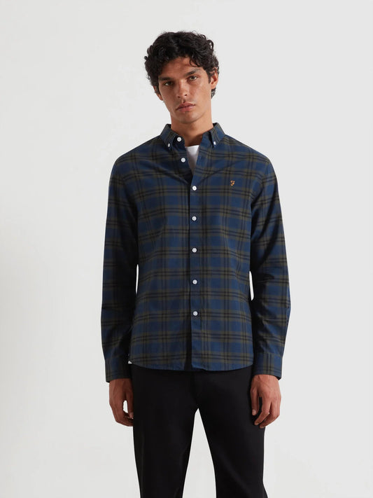 Farah Brewer Organic Check Oxford Shirt - Matt O'Brien Fashions