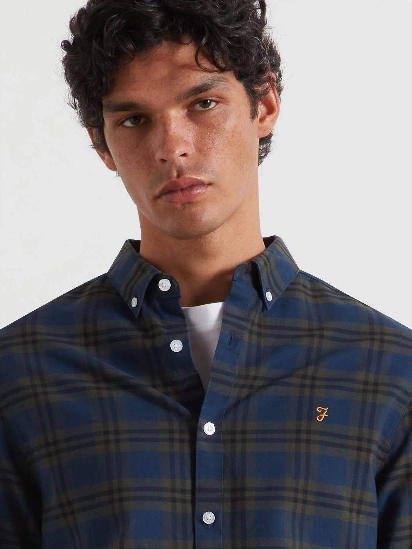 Farah Brewer Organic Check Oxford Shirt - Matt O'Brien Fashions