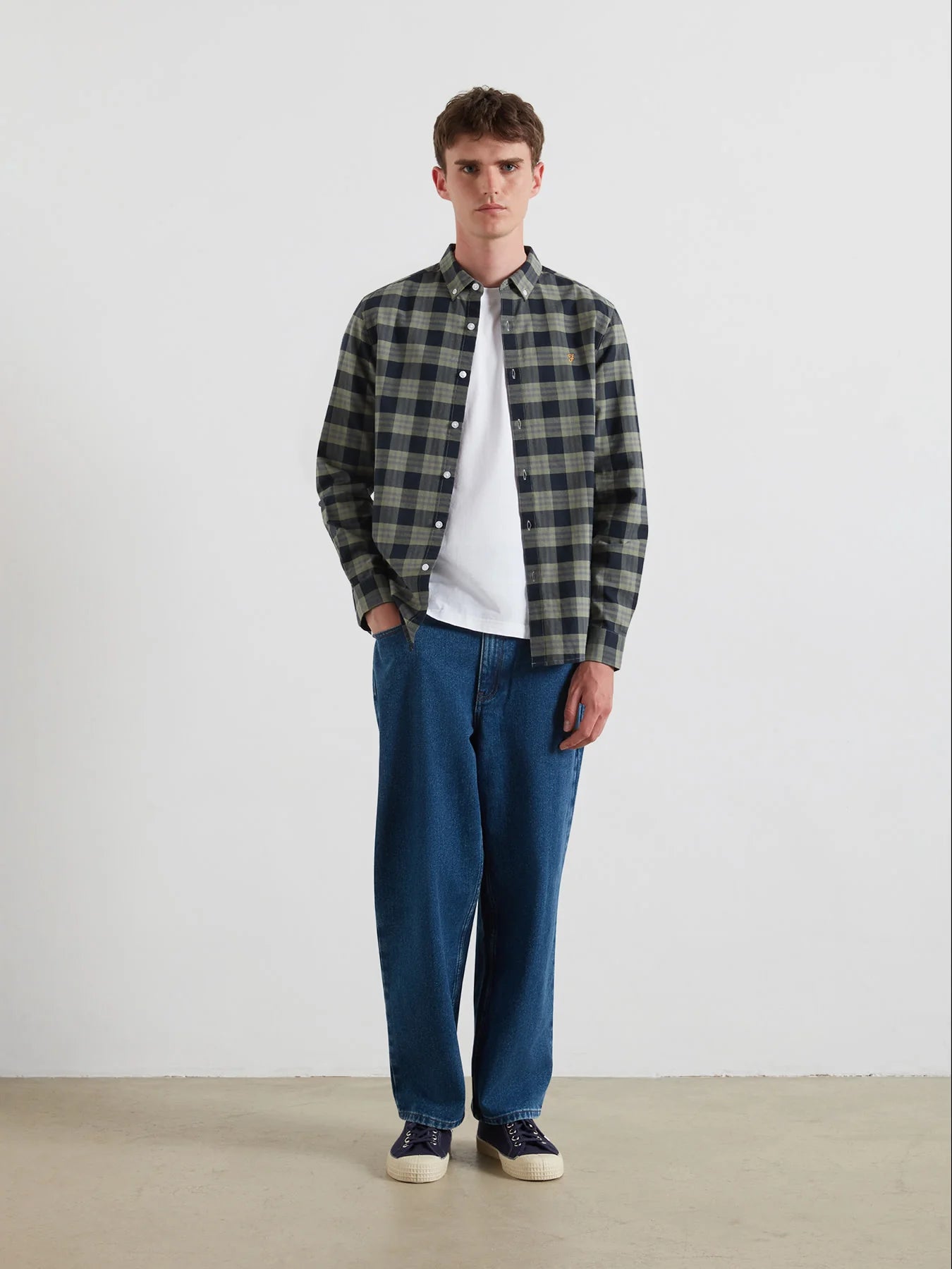 Farah Brewer Organic Check Oxford Shirt - Matt O'Brien Fashions