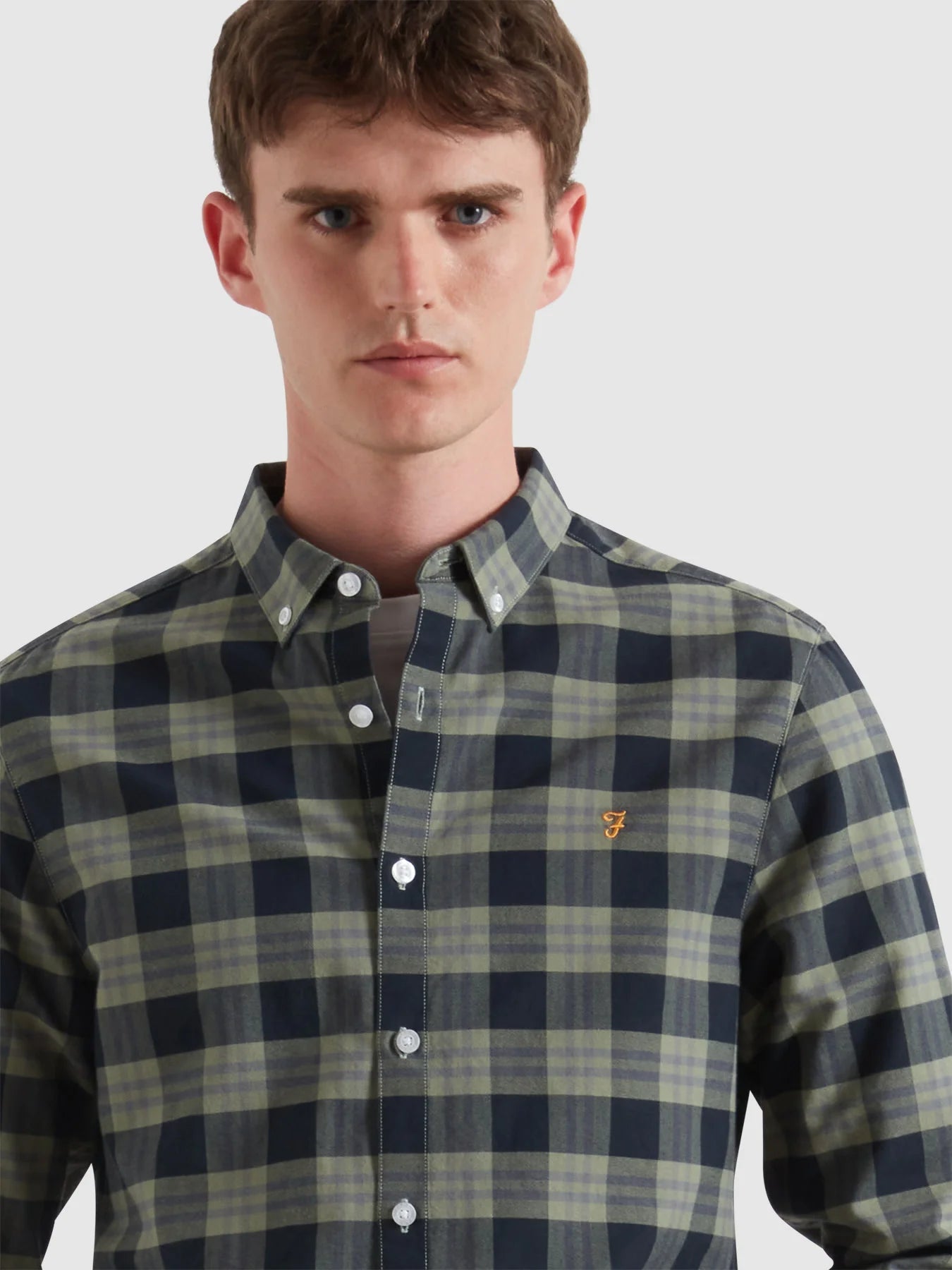 Farah Brewer Organic Check Oxford Shirt - Matt O'Brien Fashions