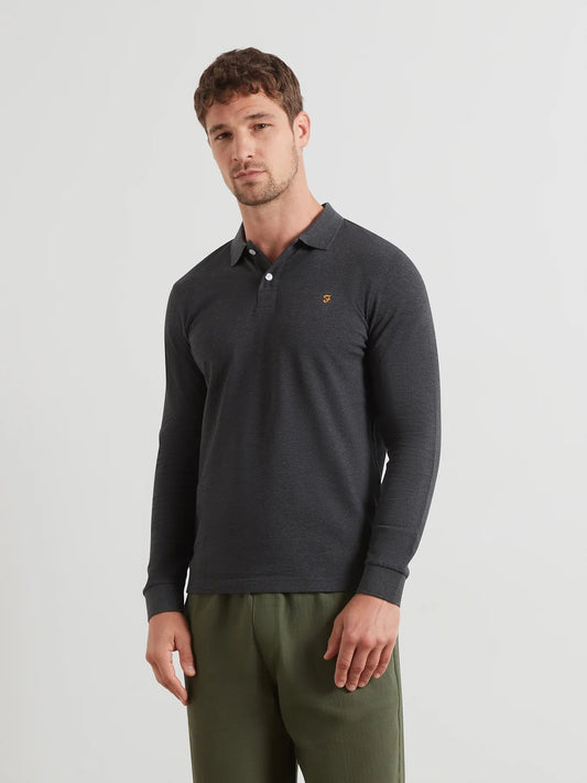 Farah Cunningham Long Sleeve Polo - Matt O'Brien Fashions