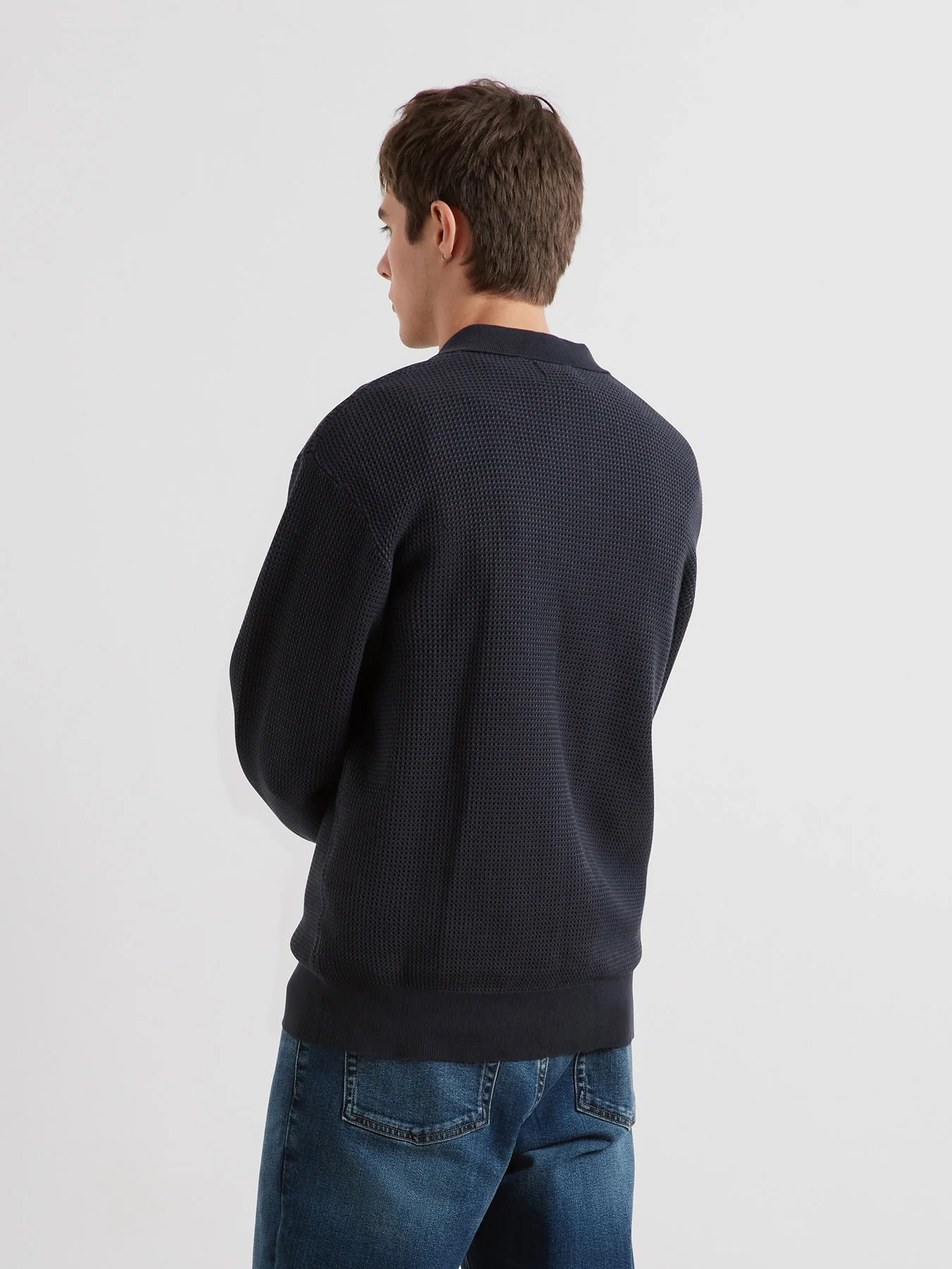 Farah Gateacre Long Sleeve knitted Polo - Matt O'Brien Fashions