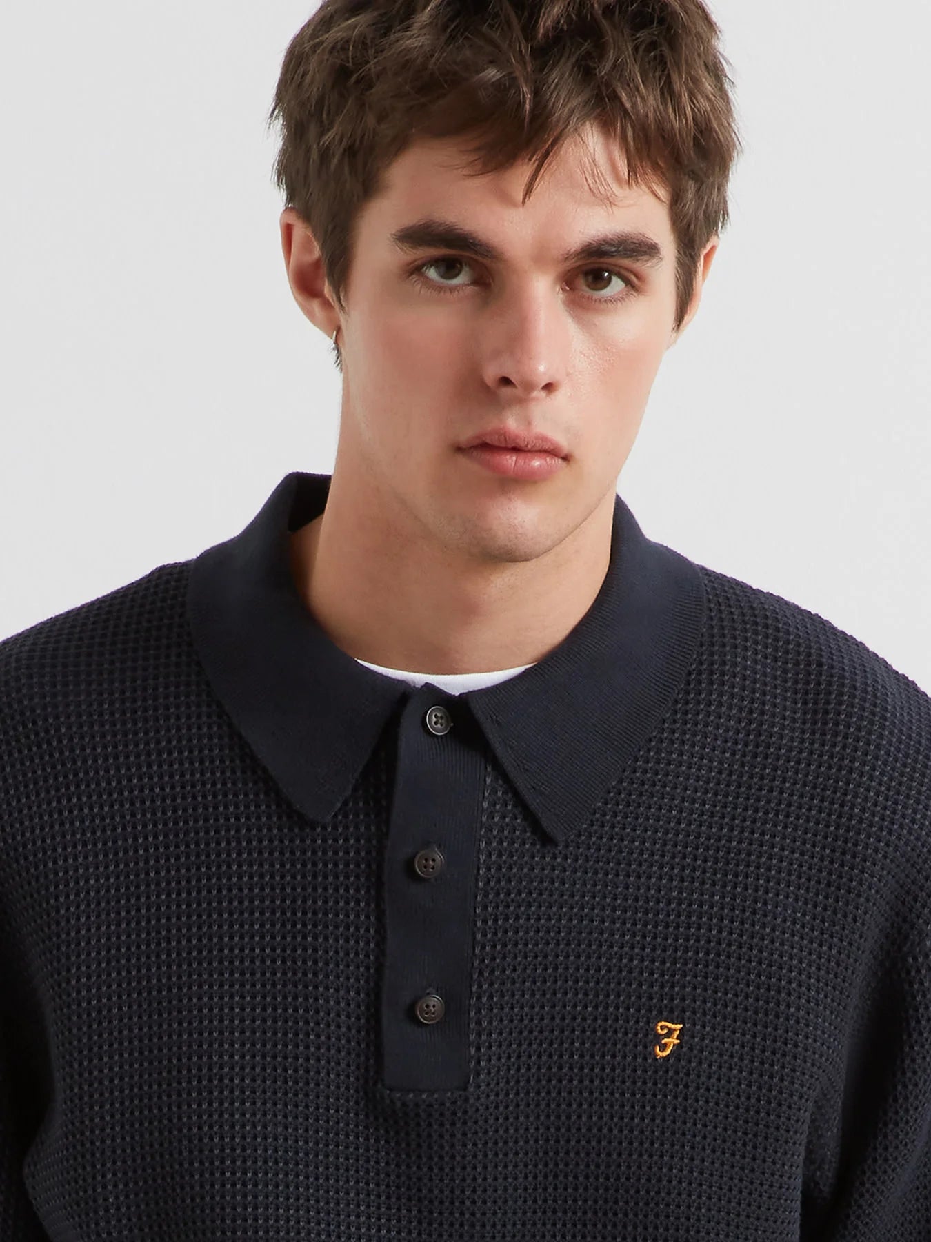Farah Gateacre Long Sleeve knitted Polo - Matt O'Brien Fashions