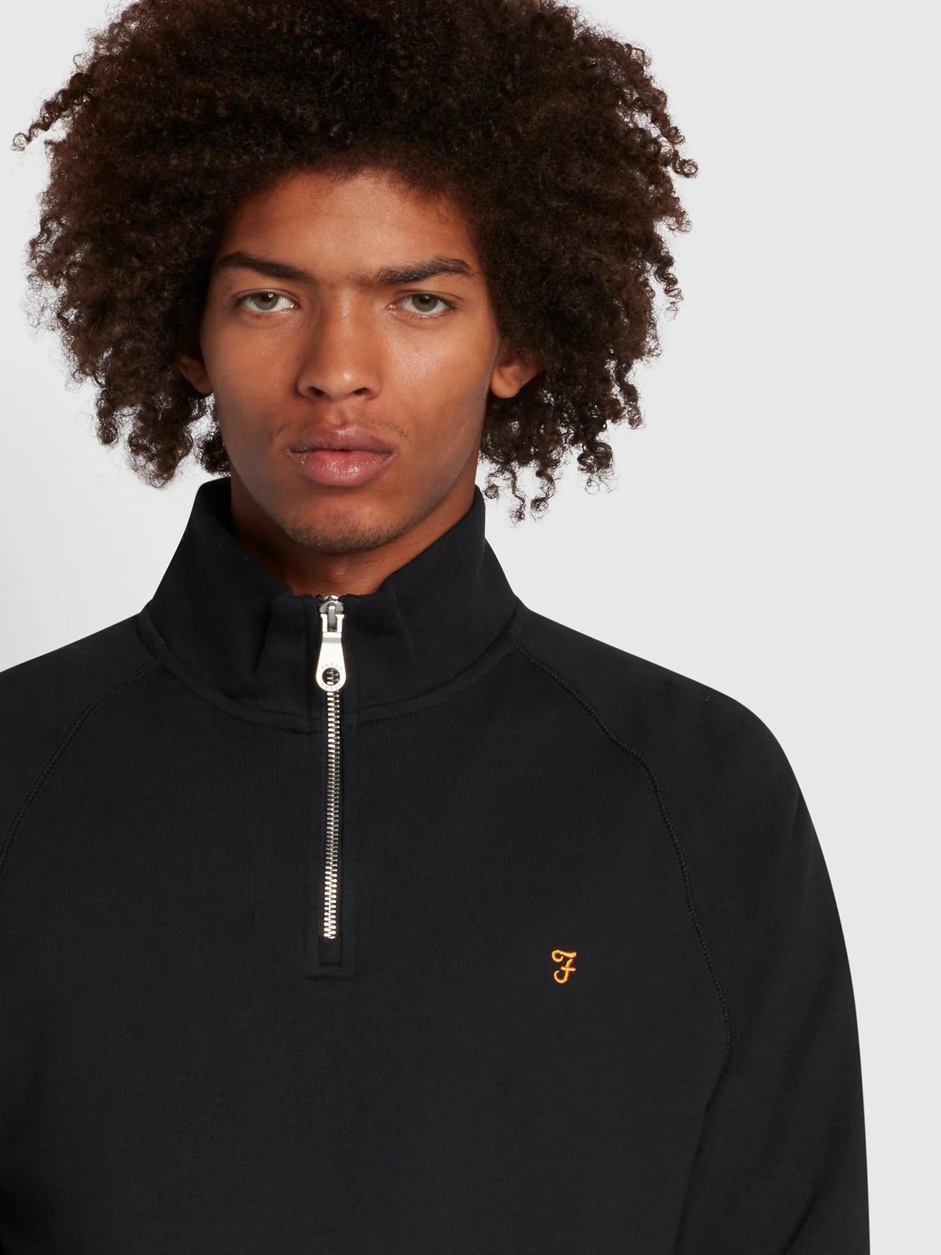 FARAH Jim Quarter Zip Sweatshirt XS 010 Black