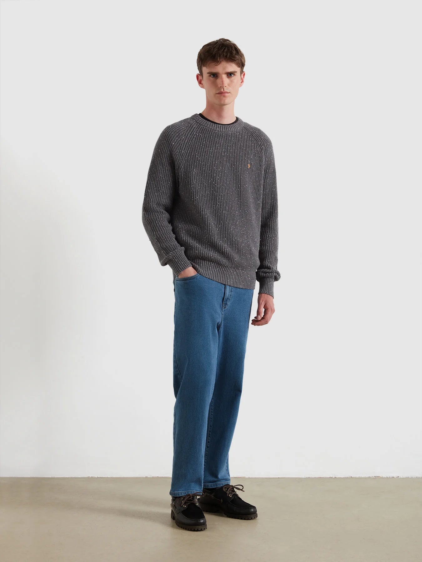 Farah Sage Nepped Crew Sweater - Matt O'Brien Fashions