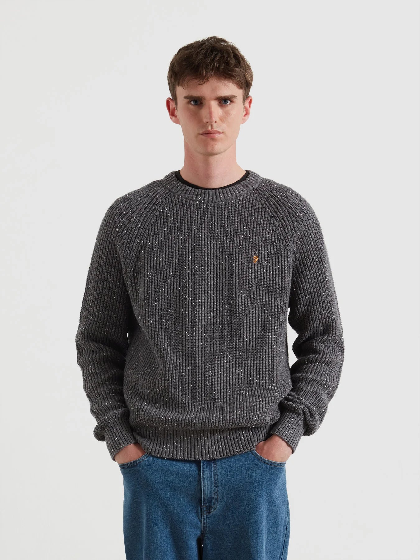 Farah Sage Nepped Crew Sweater - Matt O'Brien Fashions