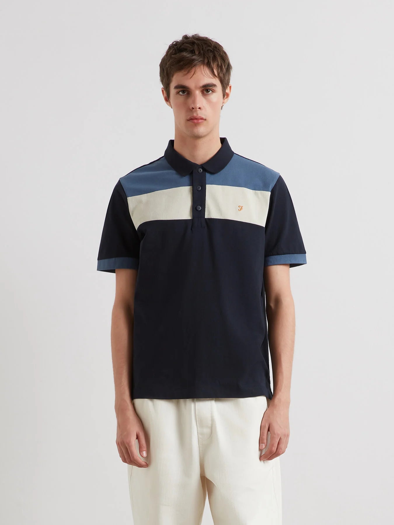 Farah Swanside Panel Polo - Matt O'Brien Fashions