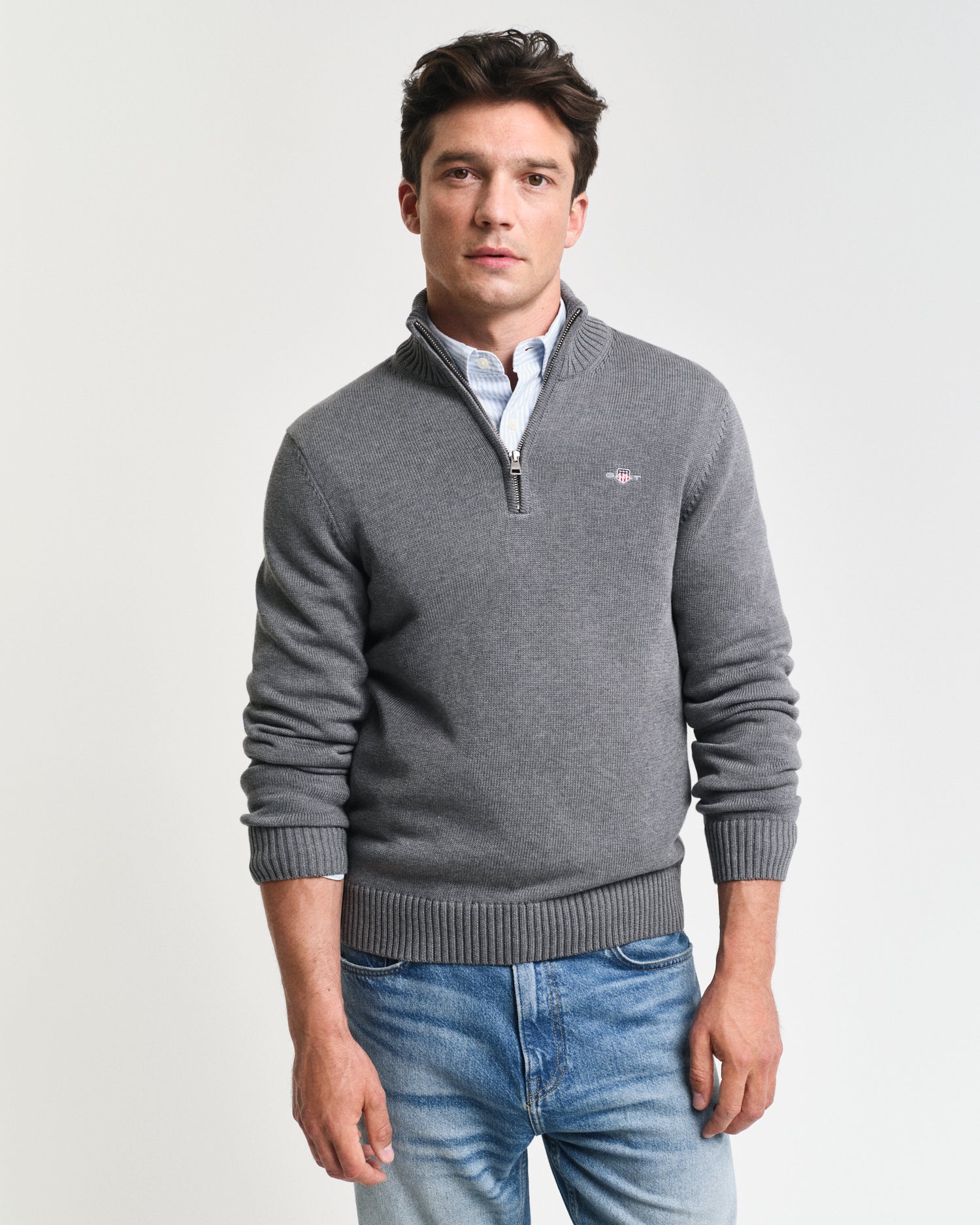 GANT Casual Cotton Half Zip Jumper - Matt O'Brien Fashions