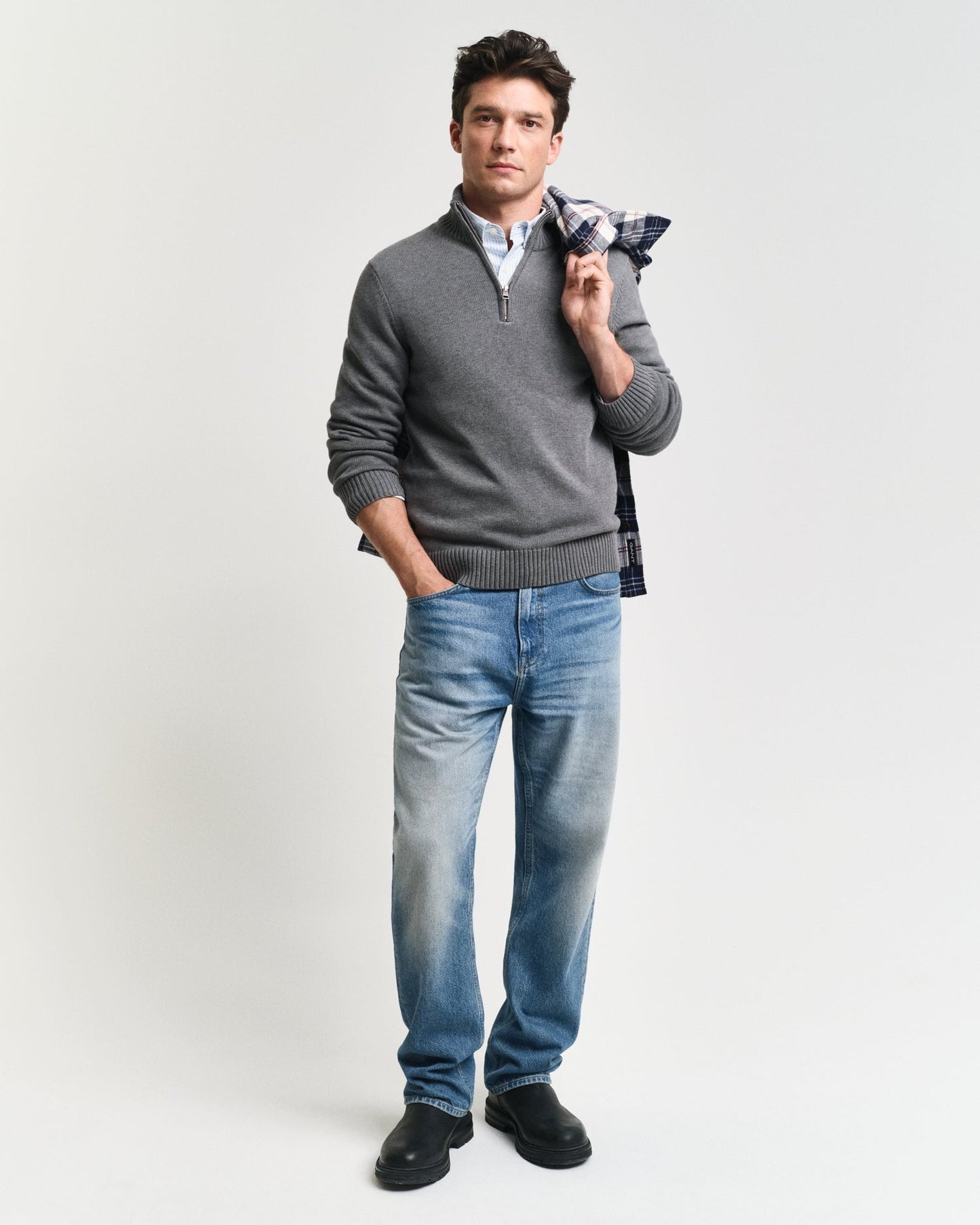 GANT Casual Cotton Half Zip Jumper - Matt O'Brien Fashions