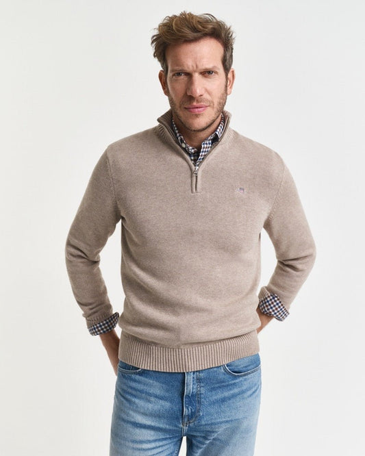 GANT Casual Cotton Half Zip Jumper - Matt O'Brien Fashions