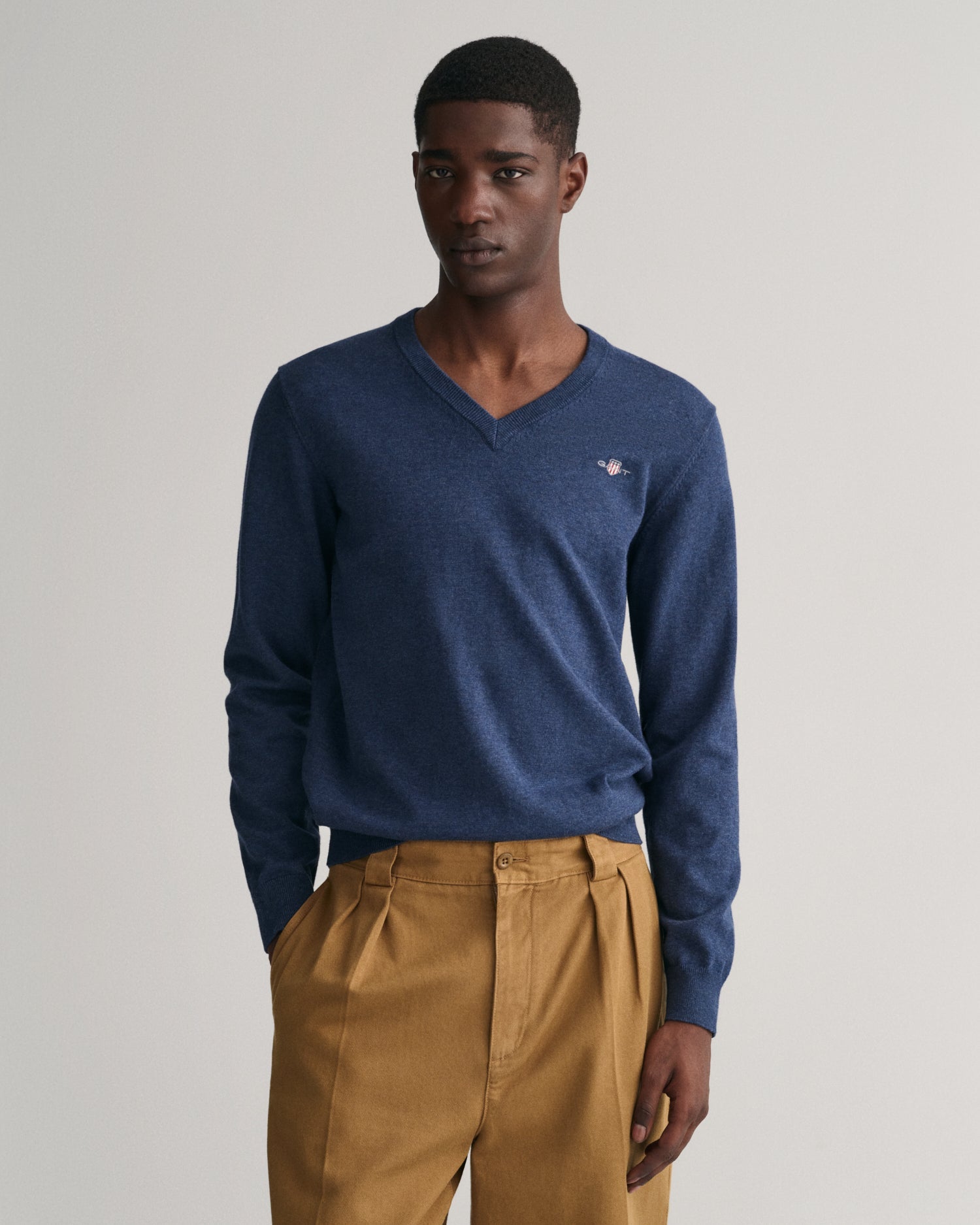 GANT Classic Cotton V-Neck Jumper - Matt O'Brien Fashions