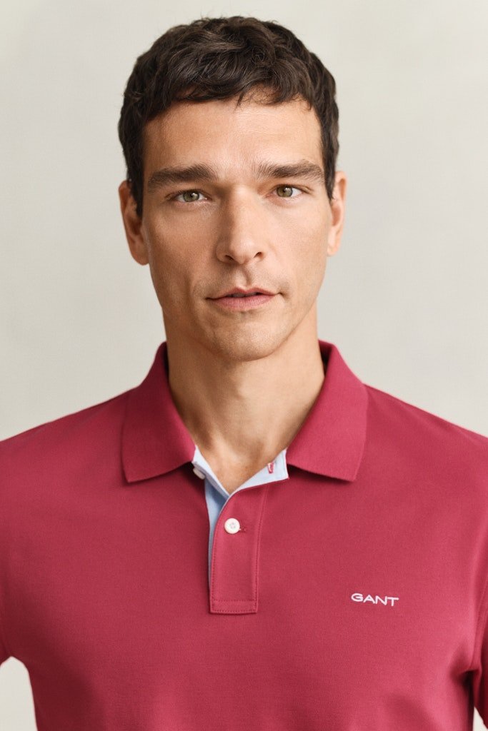 Gant Contrast Pique Short Sleeve Rugger - Matt O'Brien Fashions