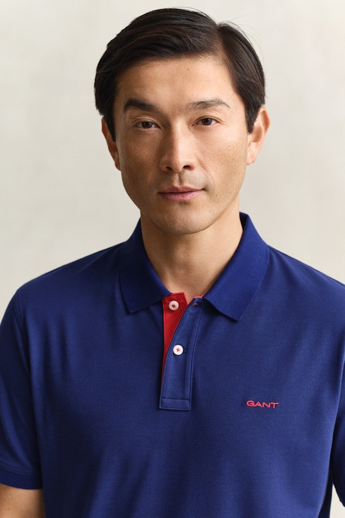 Gant Contrast Pique Short Sleeve Rugger - Matt O'Brien Fashions