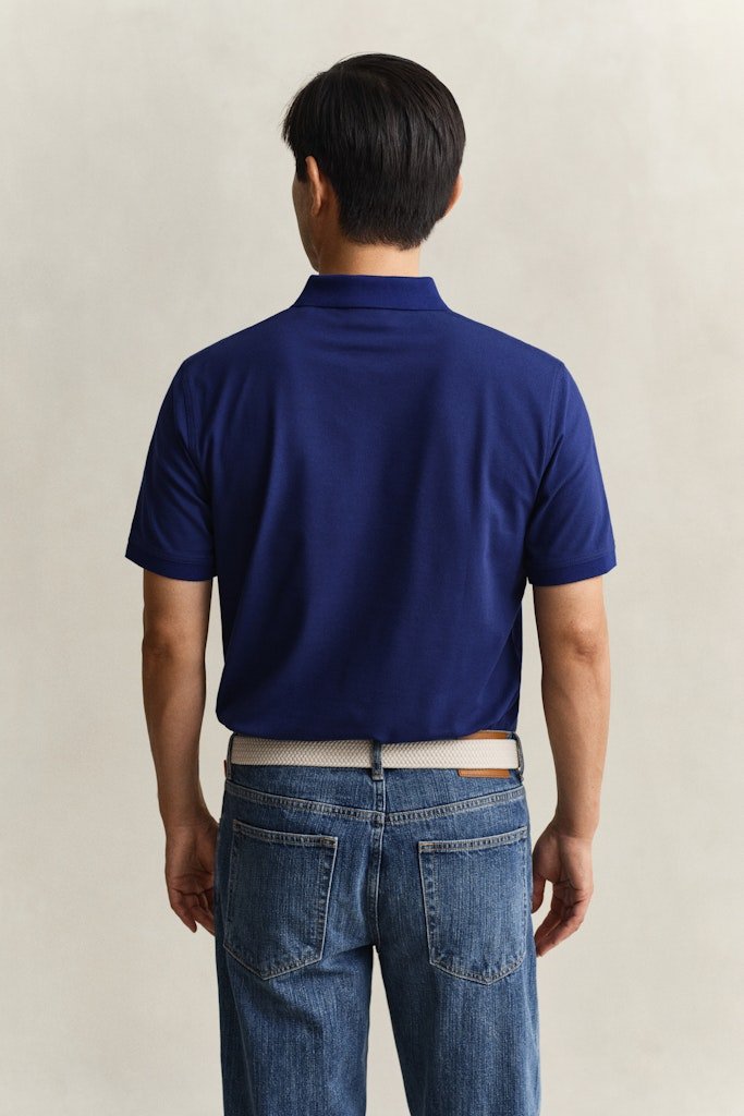 Gant Contrast Pique Short Sleeve Rugger - Matt O'Brien Fashions