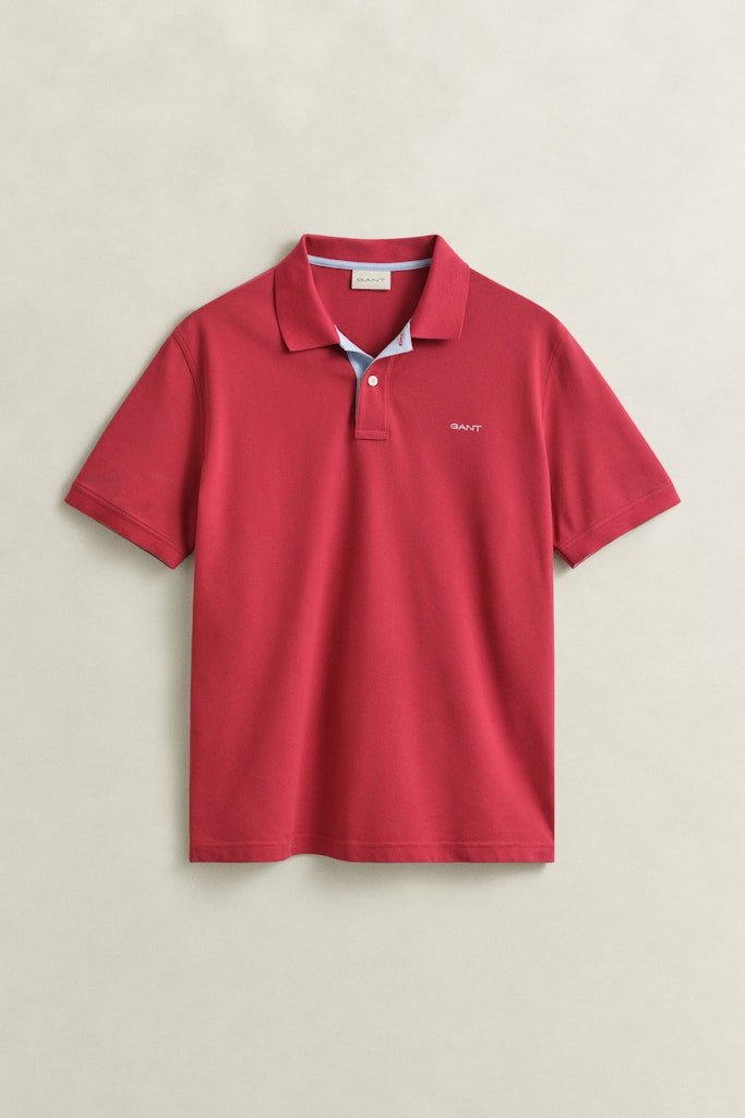 Gant Contrast Pique Short Sleeve Rugger - Matt O'Brien Fashions