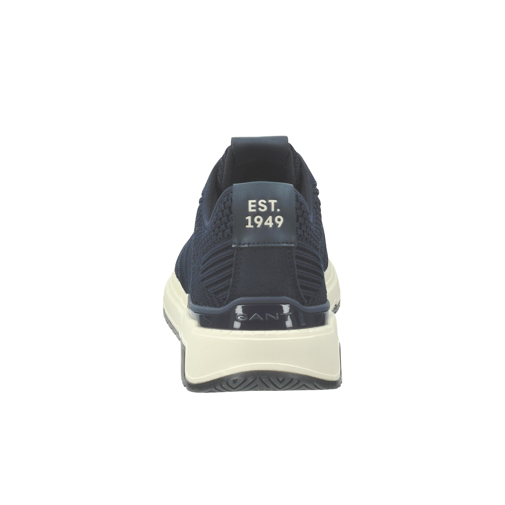 GANT Jeuton Knitted Sneaker, left shoe, heel, Marine  - Matt O'Brien Fashion
