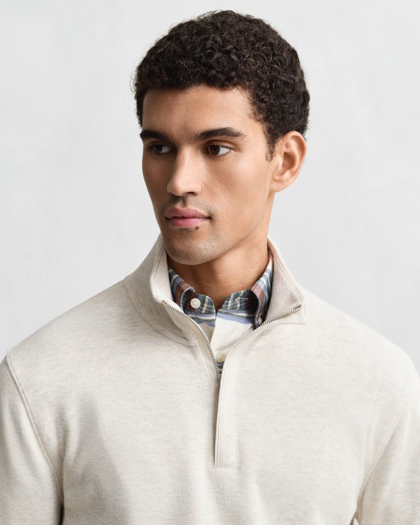 GANT Light Sacker Half Zip Sweatshirt - Matt O'Brien Fashions