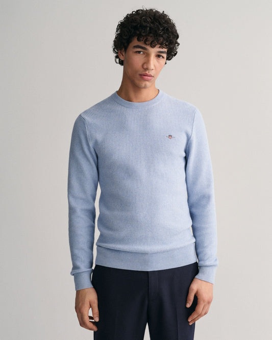 GANT Micro Cotton Texture Crew - Matt O'Brien Fashions