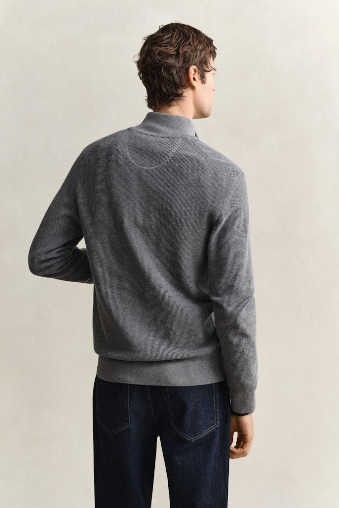 GANT Micro Texture Cotton Zip Cardigan - Matt O'Brien Fashions