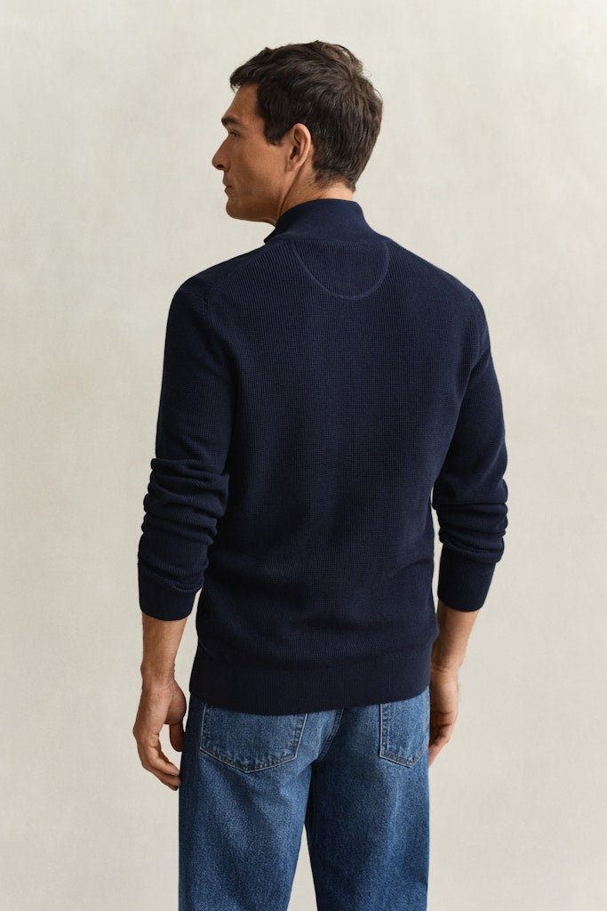 GANT Micro Texture Cotton Zip Cardigan - Matt O'Brien Fashions