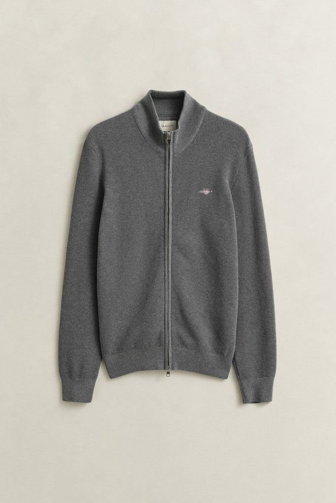 GANT Micro Texture Cotton Zip Cardigan - Matt O'Brien Fashions