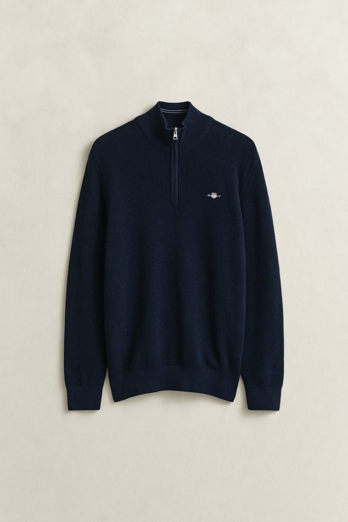 GANT Micro Textured Cotton Half Zip - Matt O'Brien Fashions