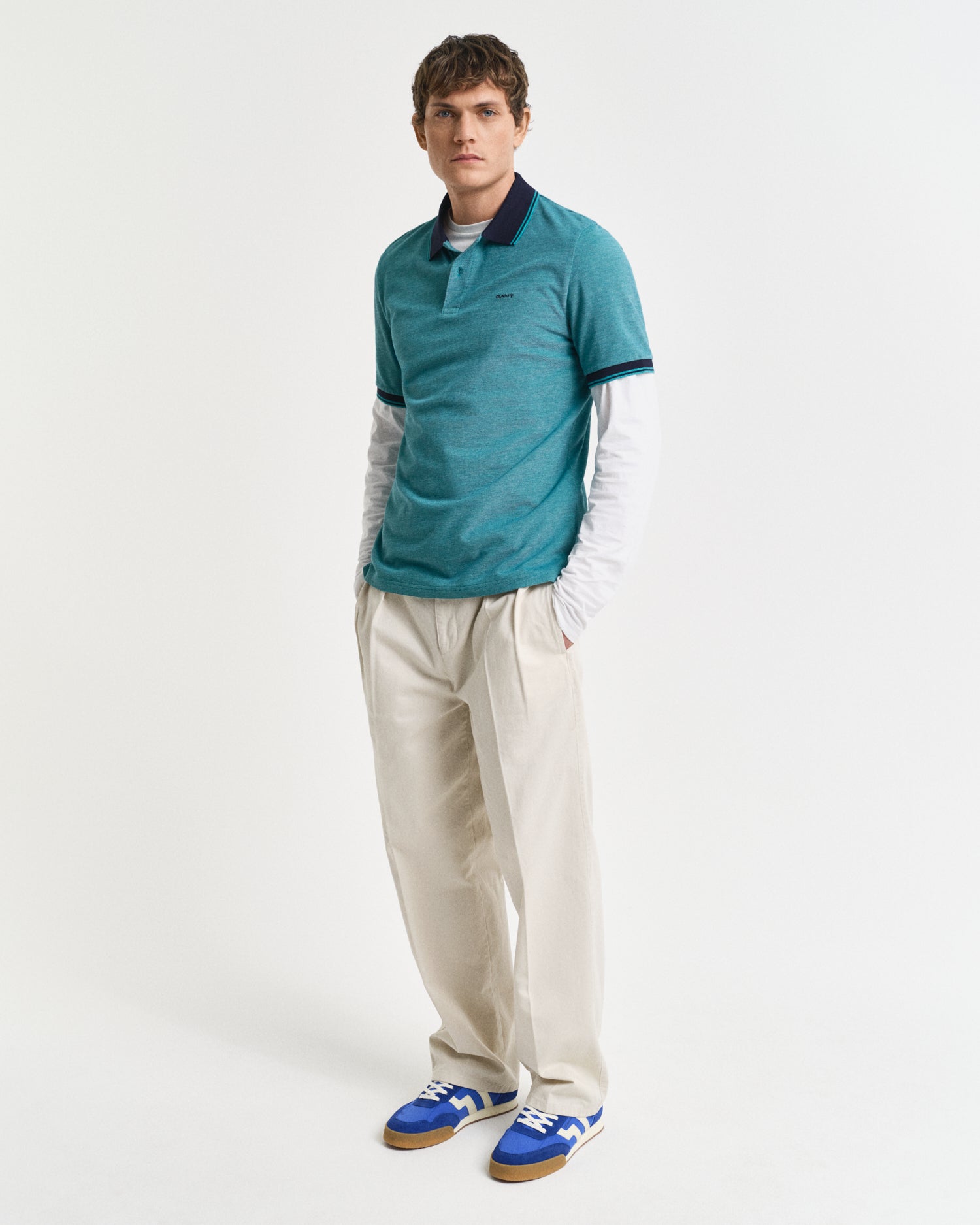 GANT Oxford Pique Short Sleeve Rugger - Matt O'Brien Fashions