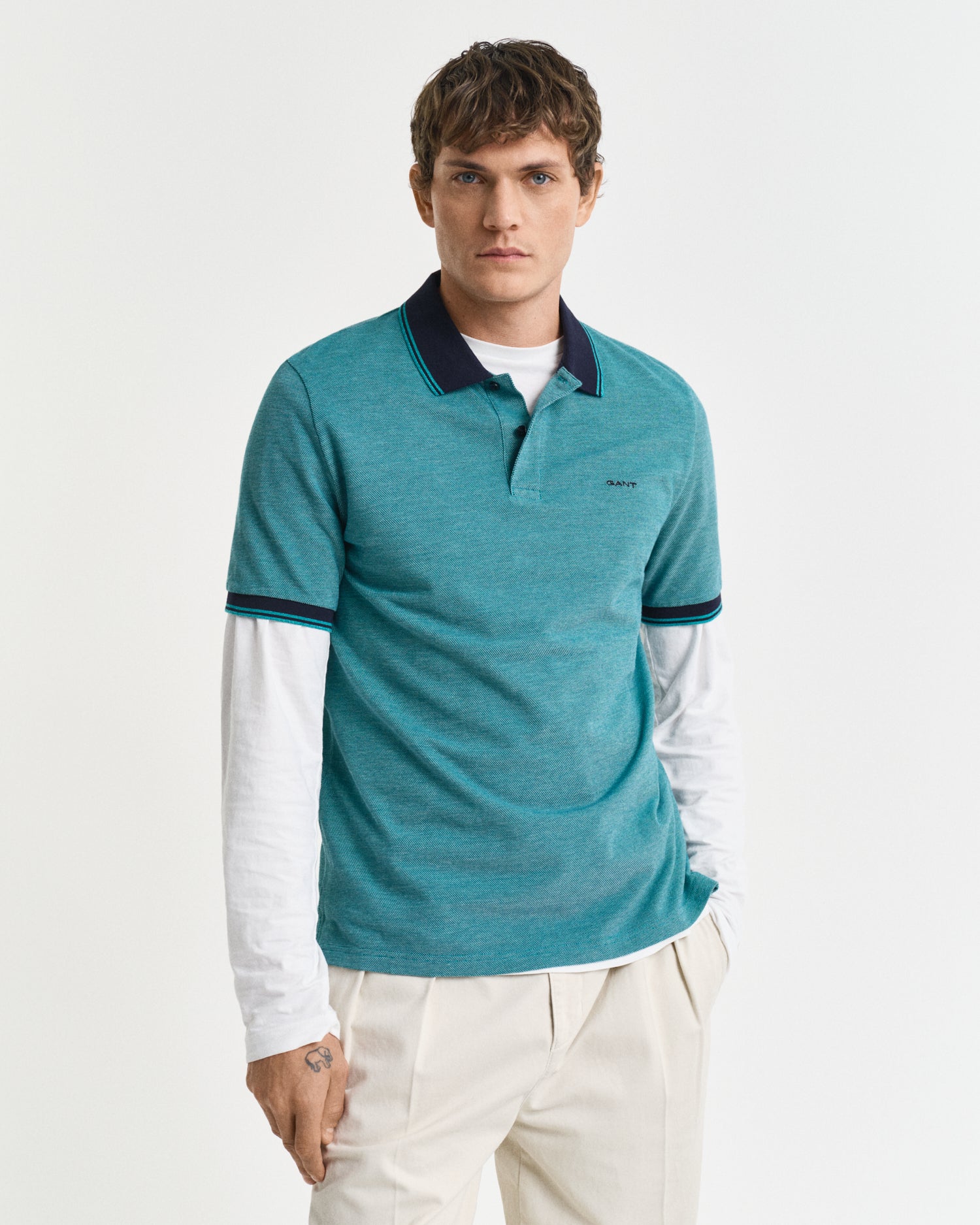 GANT Oxford Pique Short Sleeve Rugger - Matt O'Brien Fashions