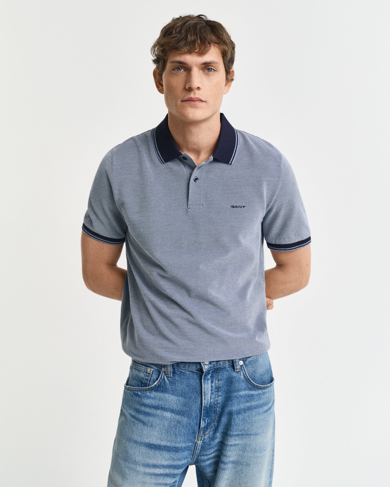 GANT Oxford Pique Short Sleeve Rugger - Matt O'Brien Fashions