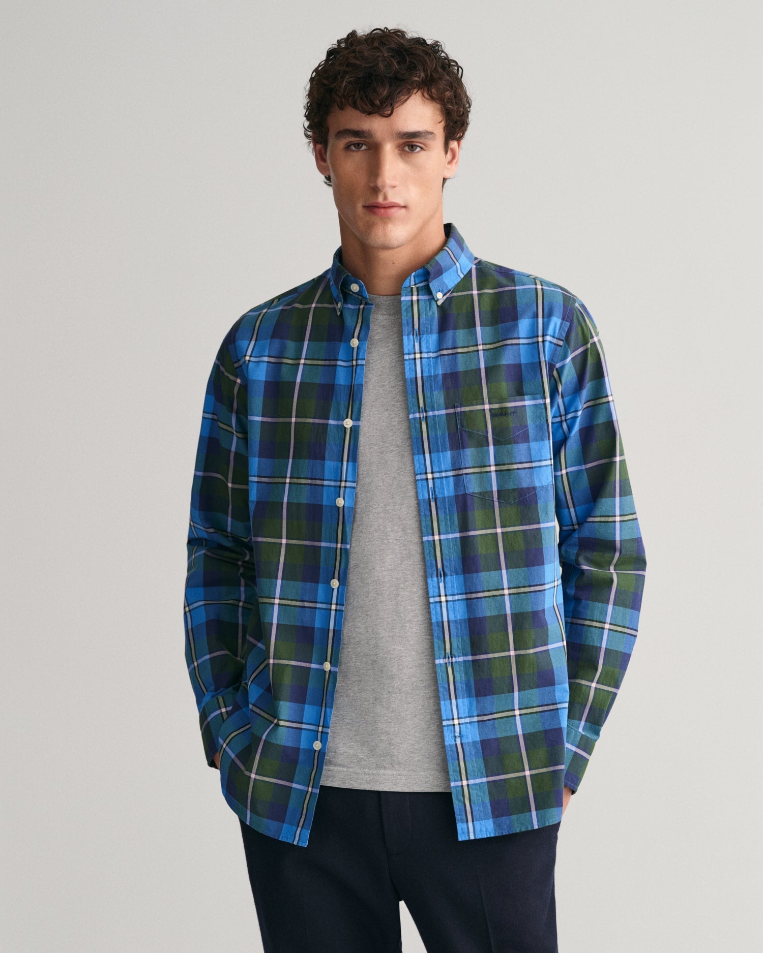 GANT Regular Poplin Large Check Shirt - Matt O'Brien Fashions