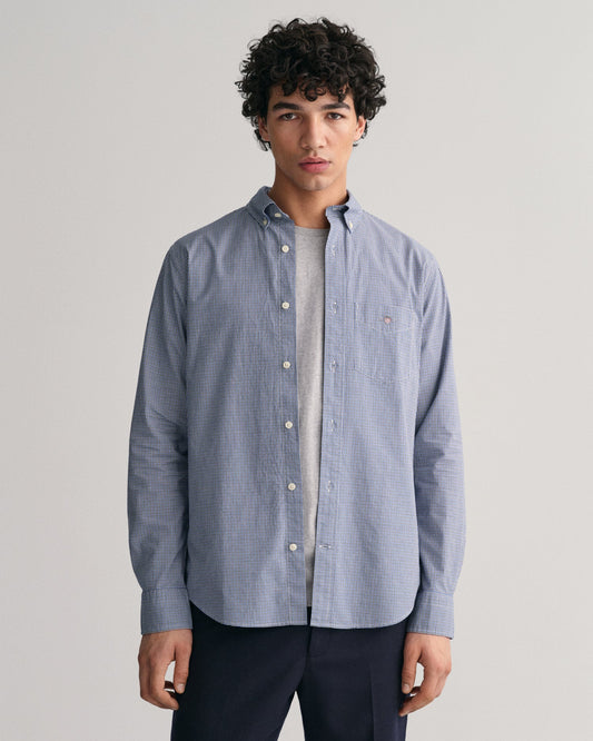 GANT Regular Poplin Micro Check Shirt - Matt O'Brien Fashions