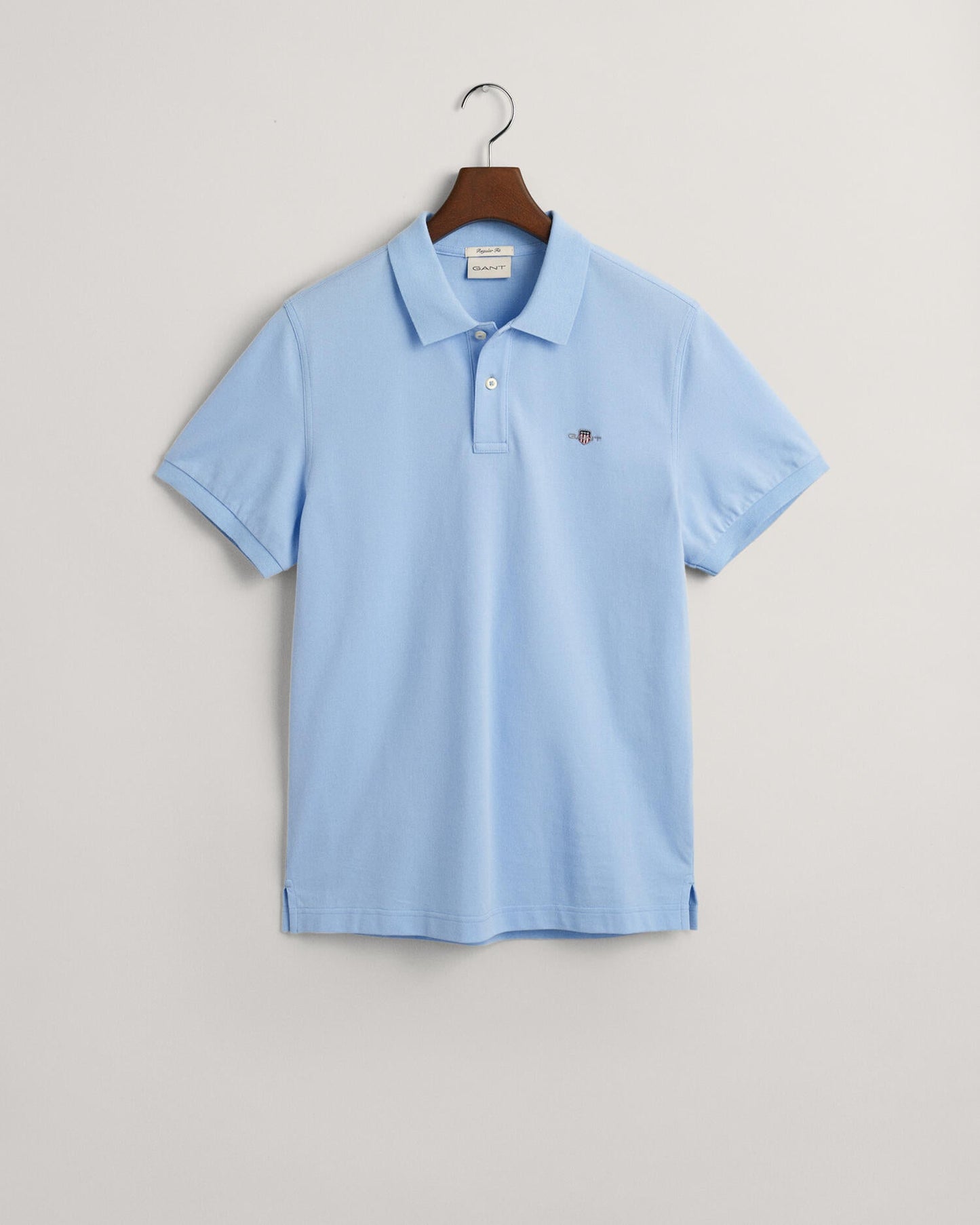 GANT Regular Shield Pique Polo, front, Capri blue - Matt O'Brien Fashions