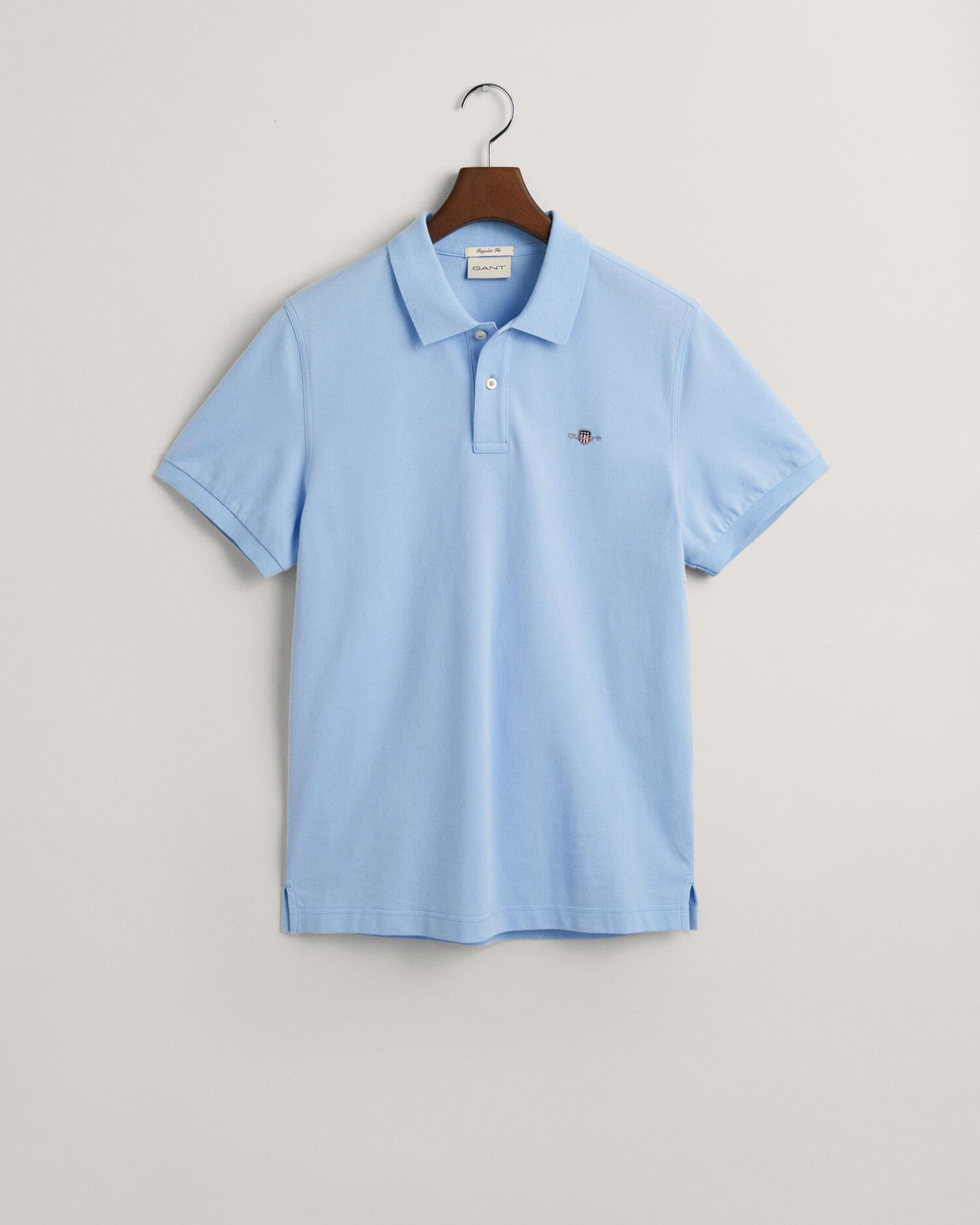 GANT Regular Shield Pique Polo, front, Capri blue - Matt O'Brien Fashions