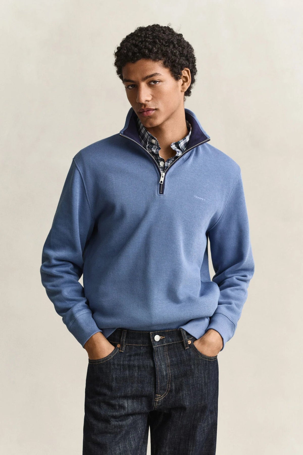 GANT Sacker Rib Half Zip Sweatshirt - Matt O'Brien Fashions